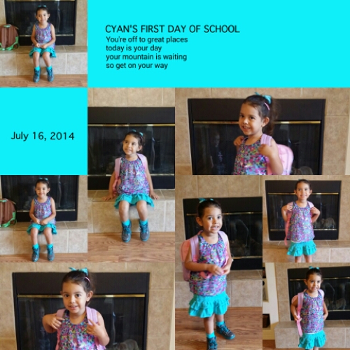 Cyan's First Day of School